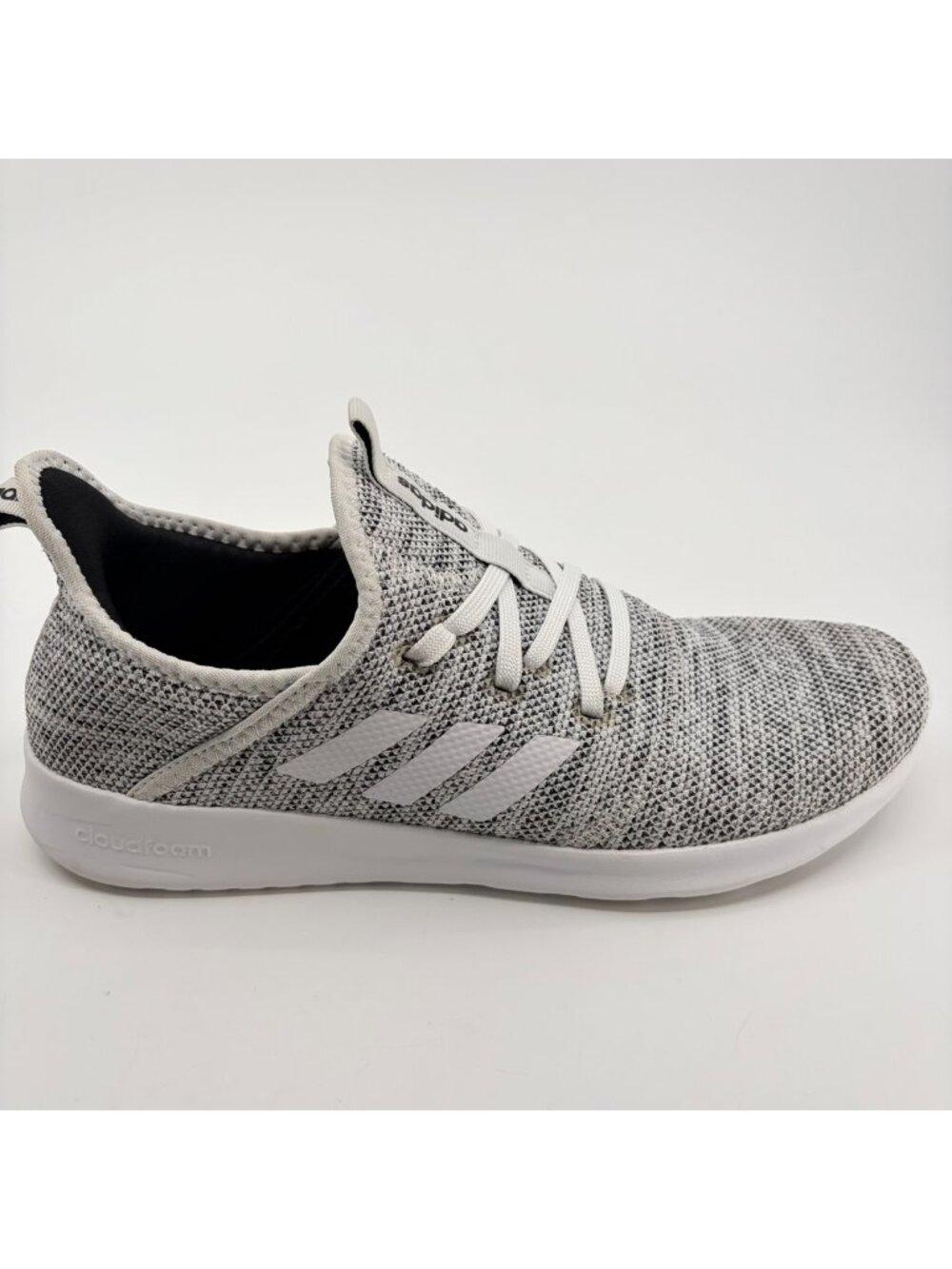 Adidas Cloudfoam Pure Womens Size 10 White Black Athletic Running Shoes Sneakers